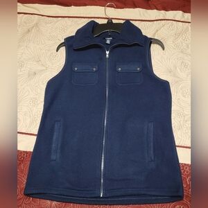 Womens Medium Navy Blue Chaps Sleeveless Vest